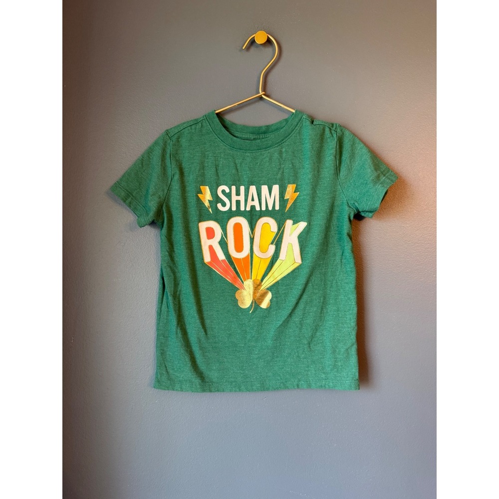 Cat & Jack Kids Green Sham Rock St Patricks Day Graphic Tee Shirt